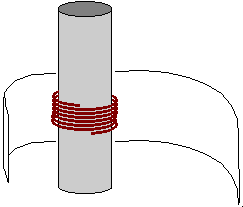 The wire  turned around pivot